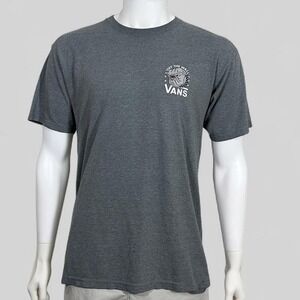 Vans Off The Wall Bulldog Graphic T-Shirt Gray Skate Streetwear Men's M Y2K